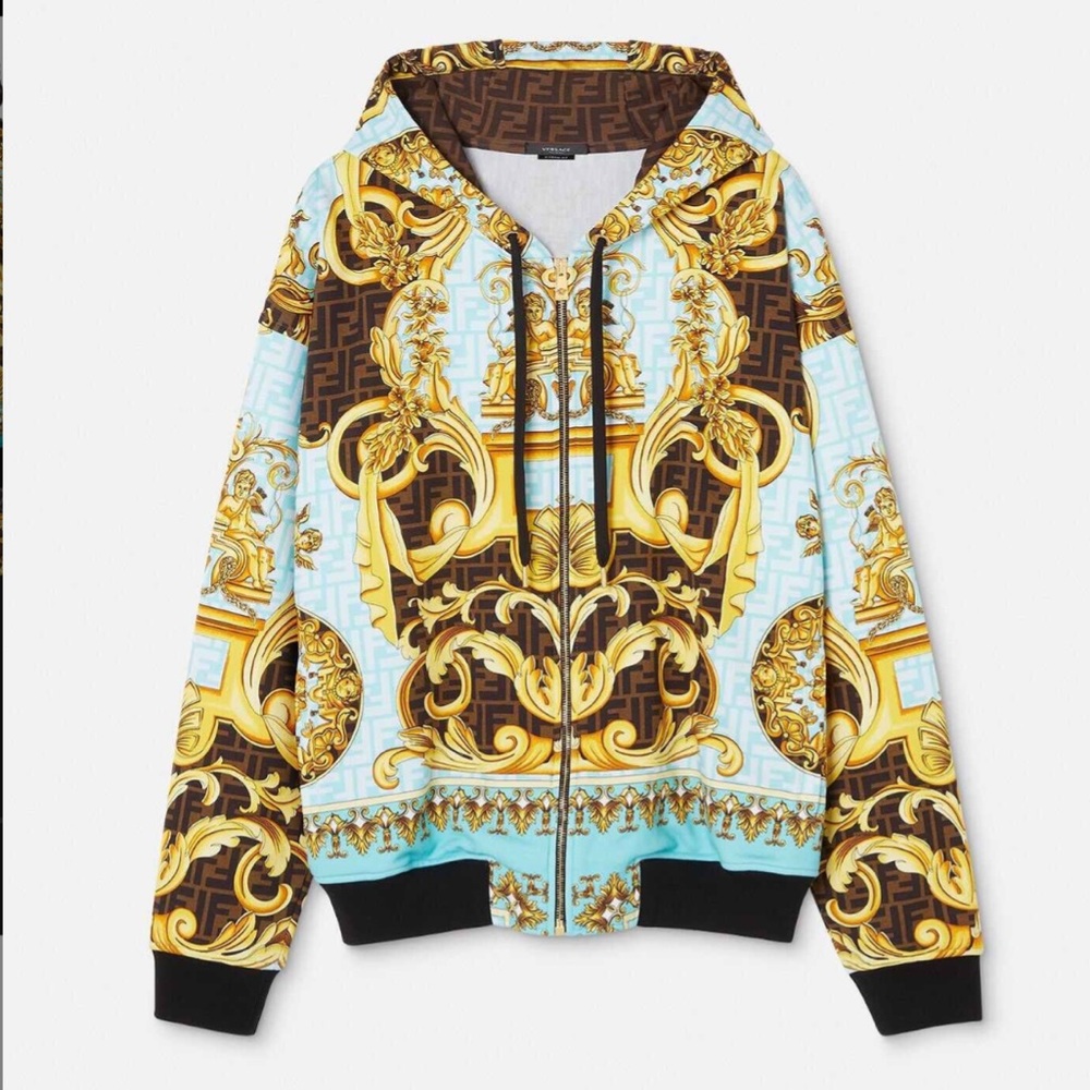 Versace/Fendi Collab (FENDACE) Monogram Full Zip Hoodie